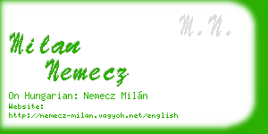 milan nemecz business card